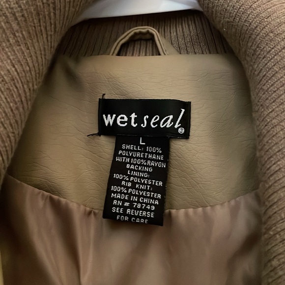 Wet Seal Tan Bomber Jacket - Picture 2 of 3